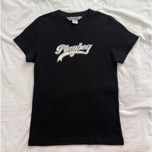 Playboy Y2K Glossy Black Short Sleeve Tee🤍​